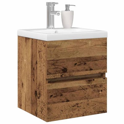 vidaXL - Wastafel - kabinet - voor - de - badkamer - Zwart - Eiken - 80 - x - 39 - x - 62 - cm