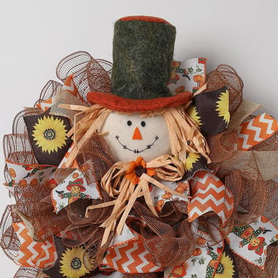 Vogelverschrikker Krans 65x40cm/25.6x15.7in Thanksgiving Decoratieve Kunstmatige Muurhanger Krans voor black