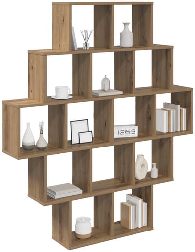 vidaXL - Wandplank - Artisanaal - eiken - 120 - x - 20 - x - 136 - cm - Bewerkt - hout