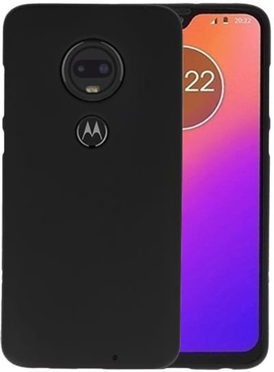 Hoesje Geschikt voor de Motorola Moto G7 - Backcover Color Telefoonhoesje - Zwart