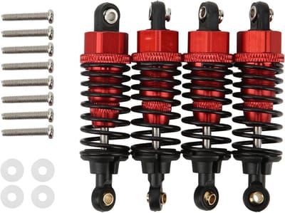 Verstelbare Schokdempers Set voor RC Auto's - Upgrade Onderdelen voor TAMIYA TT-01, TT-02, TA05, TL-01 en TA03 - 4 Stuks met Veerdruk Instelling