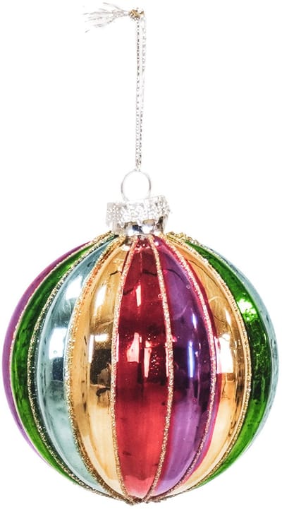 HOUSEVITAMIN Ornament – Kerstbal Glas – 8x8 cm – Multi Colour Dé Trend van het Jaar!