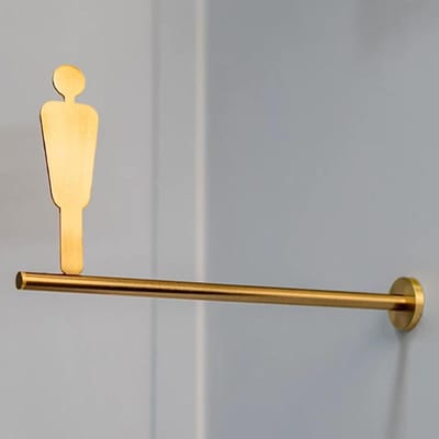Wandbord Badkamer - Toiletbord Deur - Ruimte Aangeven - Dubbelzijdig Metaal - 31 x 16 cm - Goud