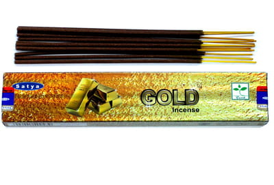 Satya Gold Wierookstokjes - 1 Doosje 15 Gram - Wierook Stokjes - Premium Wierook