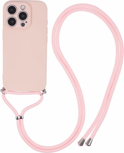Coverup Hoesje - Geschikt voor iPhone 16 Pro Hoesje - Coverup Colour TPU Back Cover met Koord - Soft Amber