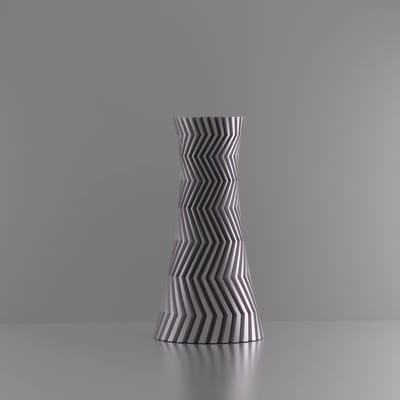 3d-gezellig Illusie - Vaas - Zilver - Maat 25 cm - 100% gerecycled PLA (bioplastic)