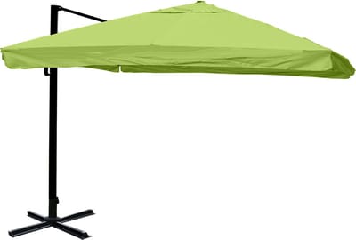Zweefparasol MCW-A96, parasol, 3x3m (Ø4,24m) polyester/aluminium 23kg ~ klep, groen zonder standaard, draaibaar