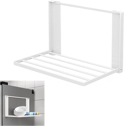 Verstelbaar Magnetisch Wasmachine Rek 41x25cm, Inklapbaar Droogrek, Opbergrek voor Wasruimte en Keuken, Ideaal voor Organisatie en Ruimtebesparing