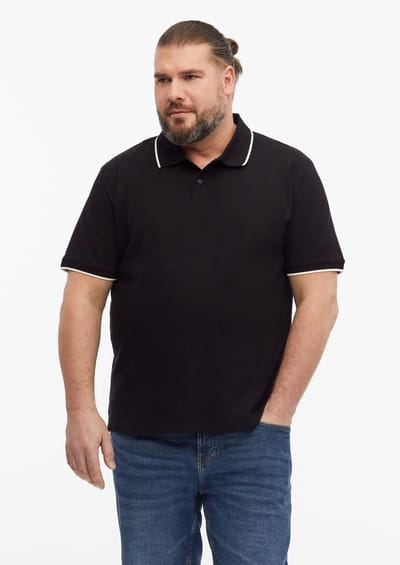 s.Oliver - male - Piqué poloshirt met contrasterende details