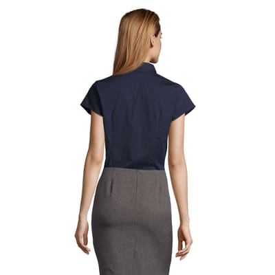 SOLS Dames/Dames Excess Stretch Blouse met Korte Mouwen (Donkerblauw)