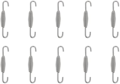 Dailygoods- Uitlaatveren 68mm - Roestvrij Staal - Set van 10 - Corrosiebestendig - Eenvoudige Installatie - Haakontwerp - Veer