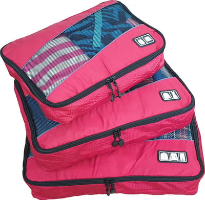 SUNMOOL Opbergzak - Opbergtas - Packing Cubes Set - Kleding Organizer voor Koffer en Backpack - Travel Opbergzakken - Koffer Organizer - 3Stuks - Rood