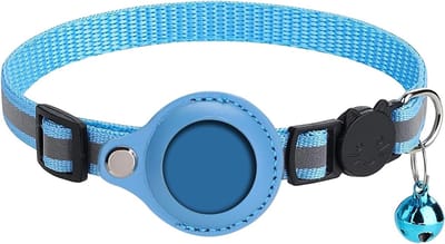 Verstelbare Kattenhalsband met Reflectie, GPS Tracker Houder en Bel, Geschikt voor Apple AirTag, Ideaal voor Buiten en Veiligheid