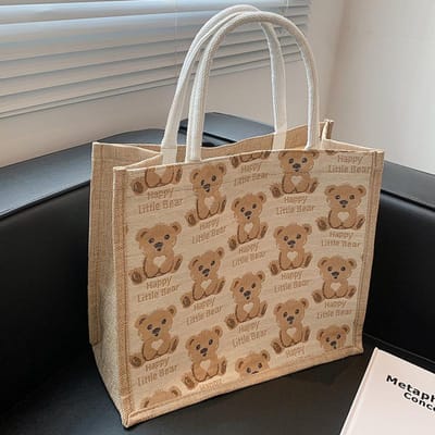 Grand Sac Fourre-tout en Toile Capacité Femmes Version Coréenne Ins Étudiant Commuting Sac à Épaule Mode Portable Sac Maman brown