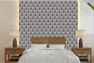 Behang - Fotobehang Patronen - Abstract - Zwart - Art Nouveau - Breedte 240 cm x hoogte 240 cm