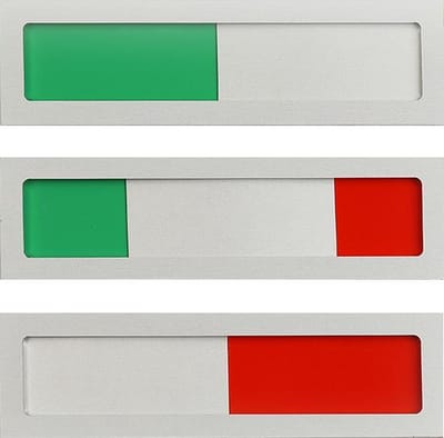 Geen tekst Schuifbordje vrij - bezet - 100 mm x 28 mm - Met maar een dikte van 4 mm geen blok op je deur - Promessa-Design.