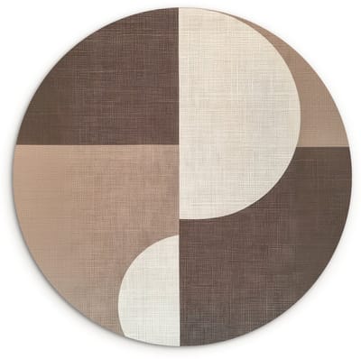 WallCircle® Wandcirkel 120x120 cm - Muurcirkel Raster - Halve cirkels - Contrast - Muurdecoratie woonkamer - Wanddecoratie slaapkamer - Kamer decoratie accessoires - Ronde schilderijen XXL
