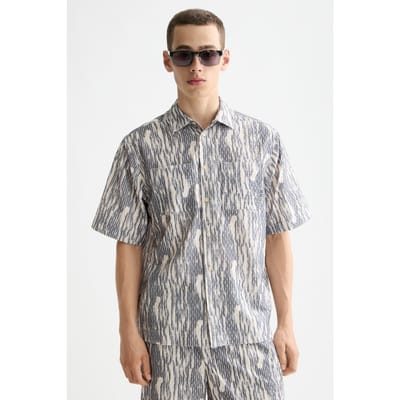 Scotch & Soda Jacquard Short-sleeved Shirt Sky Captain Jacquard Taglia: S | Camicie Casual Outlet | Uomo