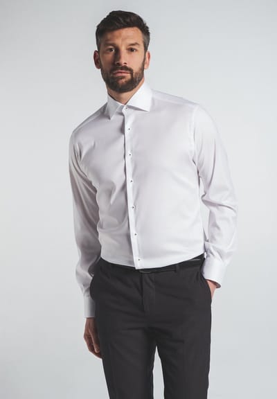 ETERNA modern fit overhemd - superstretch lyocell heren overhemd - wit - Strijkvriendelijk - Boordmaat: 45 (EU maat: XXL)