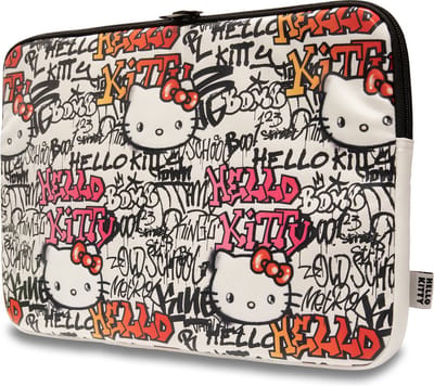 Hello Kitty sleeve geschikt voor MacBook Air 13'' (M2/M3)/MacBook Pro/MacBook Pro/MacBook/MacBook/MacBook Pro/MacBook Pro/MacBook - Wit - Kunstleer