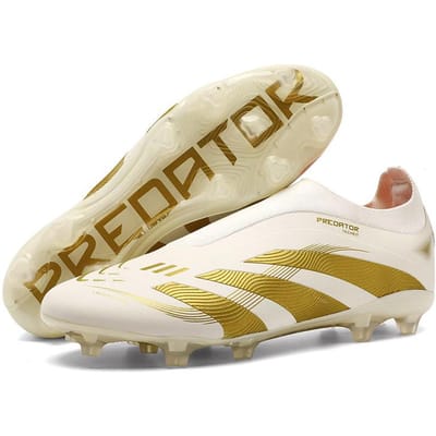 Nieuwe Professionele Voetbalschoenen Heren Schoenen met Noppen Competitie Sportschoenen Gebroken Noppen Gras Student Training Voetbalschoenen 35 beige