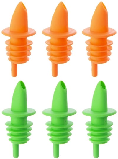 Orion - Flesuitgieters - Set van 6 - Universeel - Flexibel - Groen & Oranje
