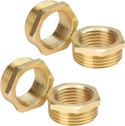 4-delige Messing Reducer 3/4 naar 1/2 - Roestvrije Draadverbinder voor Tuin en Industrie, Antioxidatie en Polijsting