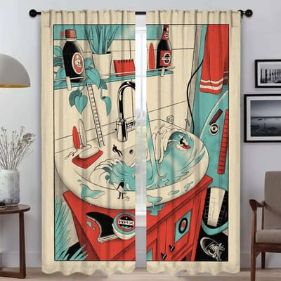 Raamgordijn voor Kamer 2 Panelen Imagination Shades Keukengordijnen 2 Stuks Scheidingsgordijn Tule voor Slaapkamer Halloween Decoratie W50xH70cmx2pcs-CL