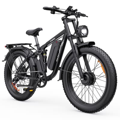 ZAZAWORK CF26 PRO Full Suspension Elektrische Fiets, 48V 23Ah Batterij, Richtingaanwijzers zwart