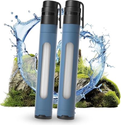 PolkaHome Waterfilter, outdoor, survival, met kijkvenster, persoonlijk waterfilter met 3000 l filtercapaciteit, drinkwaterfilter, outdoor, camping, waterfilter, drinkwater voor noodgevallen enz