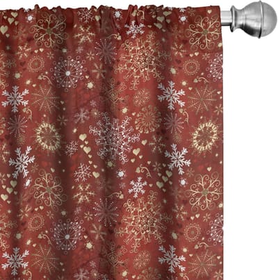 ABAKUHAUS Sneeuwvlokken Voorhangen – 2x75x225 cm – Microvezel