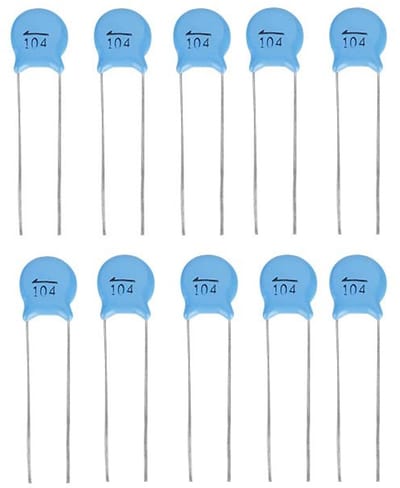 Dailygoods - Keramische condensator - Condensatorkit 50 stuks - Hoogspanningscapaciteit - 1000V 104M 0.1uF - Betrouwbare condensatoren - Geschikt voor...