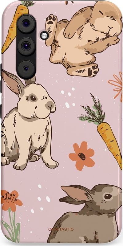 Casetastic Hoesje Geschikt voor Samsung A54 (5G) - Stijlvolle Beschermende Duo-layer Case - Hop hop knuffels