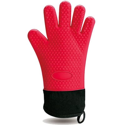 Lange Dikke Siliconen Handschoenen Hittebestendig Antislip Magnetron Ovenwanten Keuken BBQ Bakken Koken Canvas Stiksels Ovenwanten