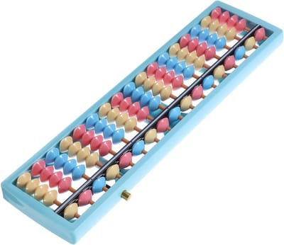 Kinder Telraam - Reken Abacus Kralen - Wiskunde Leren - Traditioneel Reken Hulpmiddel - 27 cm - Hemelsblauw
