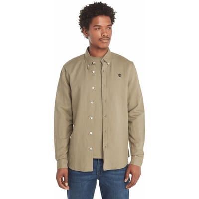 Timberland Cotton/linen Long Sleeve Shirt Cassel Earth Taglia: S | Camicie Casual Outlet | Uomo | Bianco