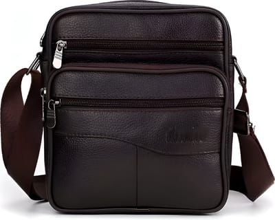 WoYoW® - Heren Lederen Schoudertas - Grote Maat - Messenger Bag Lederen Tassen - Echt Leder - Zakelijk - Crossbody - Donkerbruin