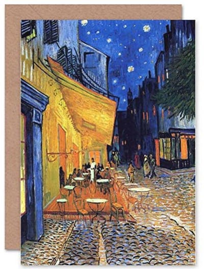 Kunstzinnige Groetkaart - Cafe Terrace Place Du Forum Arles 1888 - Perfect voor Elke Gelegenheid
