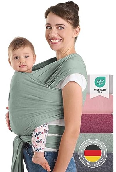 Draagdoek voor Pasgeborenen - 100% Zacht Biologisch Katoen, Geschikt tot 15 kg