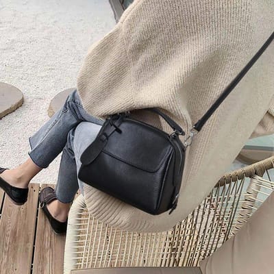 Nieuwe trendy damestas van echt leer, handtas, schoudertas, modieuze crossbodytas gray