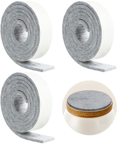 Viltglijders 3-delige set - Zelfklevende Viltglijders - Meubelglijders - Tafelvoetbescherming - Hoogwaardig Vilt - 100 cm x 2 cm - Meubelbeschermers