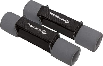 Dumbbells 10 kg set zwart/antraciet - Zachte halters (Aerobic-halters)