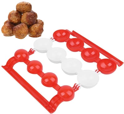 NTHProducts - Meatball Maker - Plastic Vleesballetjes Maker - Efficiënt Koken - Rood - Geschikt voor Vlees en Groente - Ideaal voor Zelfgemaakte Snacks