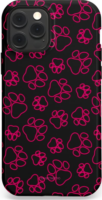 Casetastic Hoesje Geschikt voor Apple iPhone 12/12 Pro Magsafe - Stijlvolle Beschermende Duo-layer Case - Neon pootjes