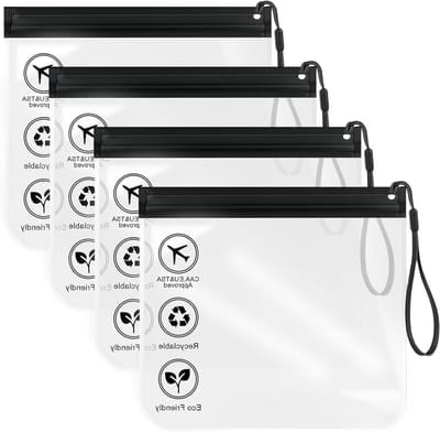Solidchoice - TSA-Goedgekeurde Vloeistofzak, 1 Liter, Transparant, Set van 4