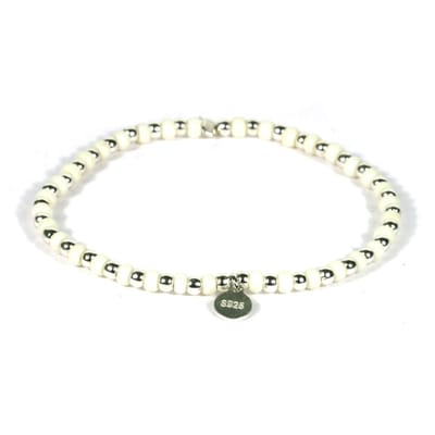 Heaven Eleven KIDS - meisjes - armband - zilver - 925 - creme - 2mm