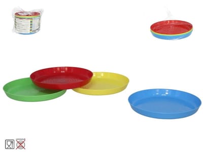 Gerimport Picknick/camping borden - 4x stuks - 18 cm - multi - kunststof - herbruikbaar