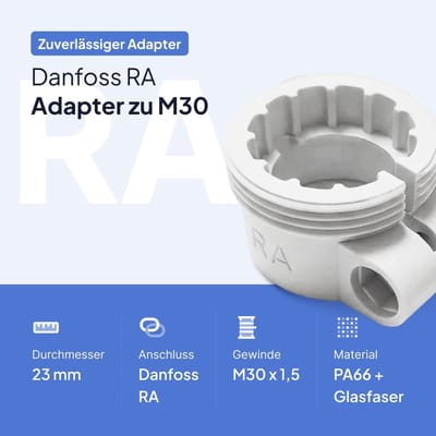 Adapter voor Radiatorventiel RA naar M30 x 1,5mm - 2 Stuks