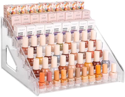 Dailygoods- Nagellak Organizer - 7 Lagen - Capaciteit 84 Flessen - Hoogwaardig PS-Materiaal - Multifunctioneel - Transparante Houder - Cosmetica Organizer