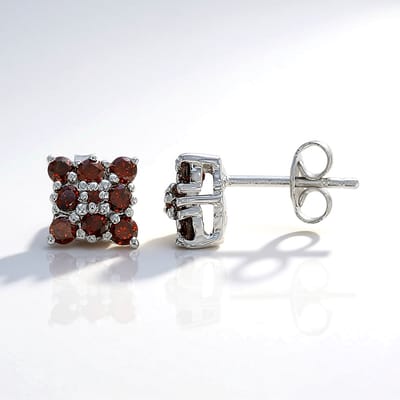 Cavill - Luxe Zilveren Oorsteker - 925 Sterling Zilver Geplatineerd - 0,895 ct Fancy Diamanten - Ronde Briljant Slijpsel - Modern Design